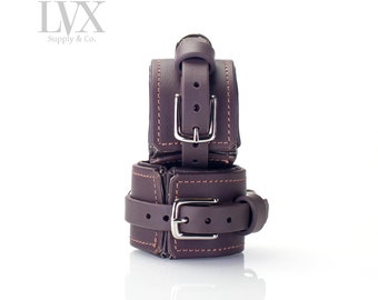 Vegan BDSM Cuffs Padded Faux Leather Bondage BDsM gear Restraints DDlg Femdom  Slave Submissive  | Vegan Bondage by LVX Supply