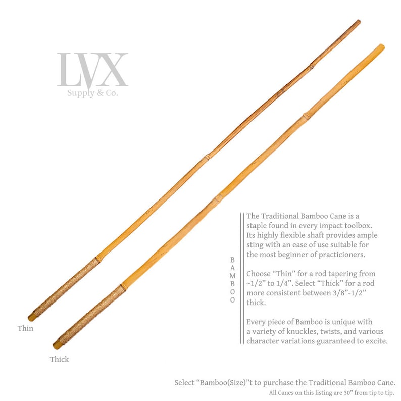 Bamboo BDSM Cane | Exotic Hardwood Spanking Cane | BDSM Toys for Impact DDlG Submissive Femdom Slave Pet Play | BDsM Paddle by LVX Supply image 2