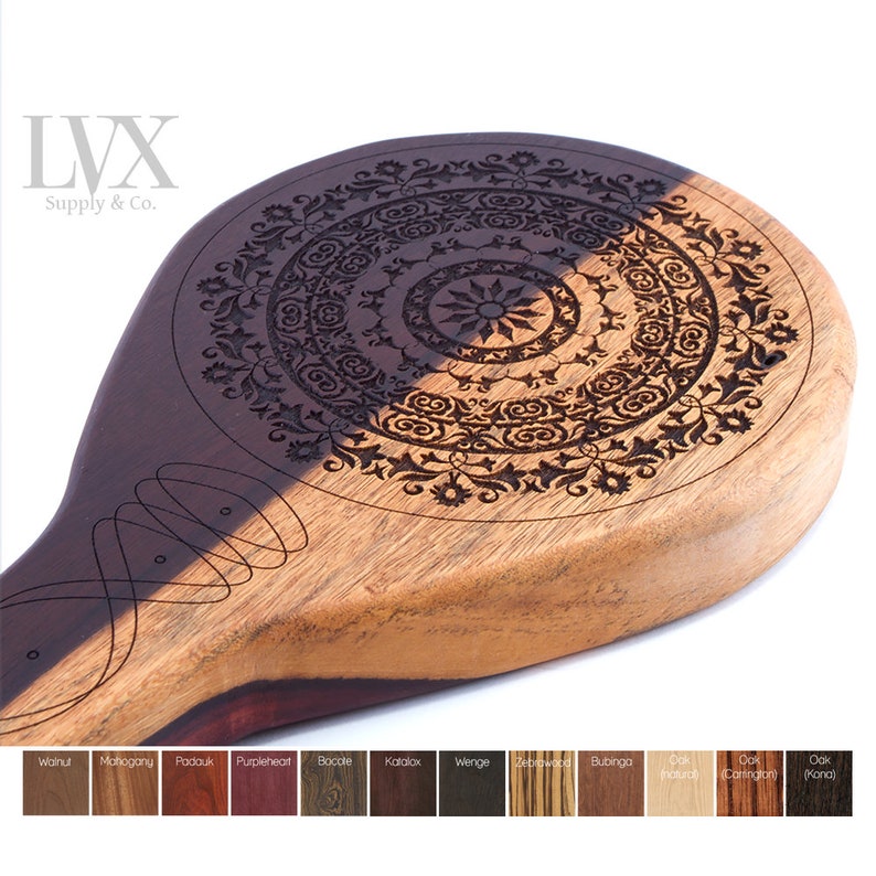 Floral Spanking Paddle | Wood BDSM Paddle for DDLG Submissive Slave Punishment | Otk BDsM toys | Impact by LVX Supply 