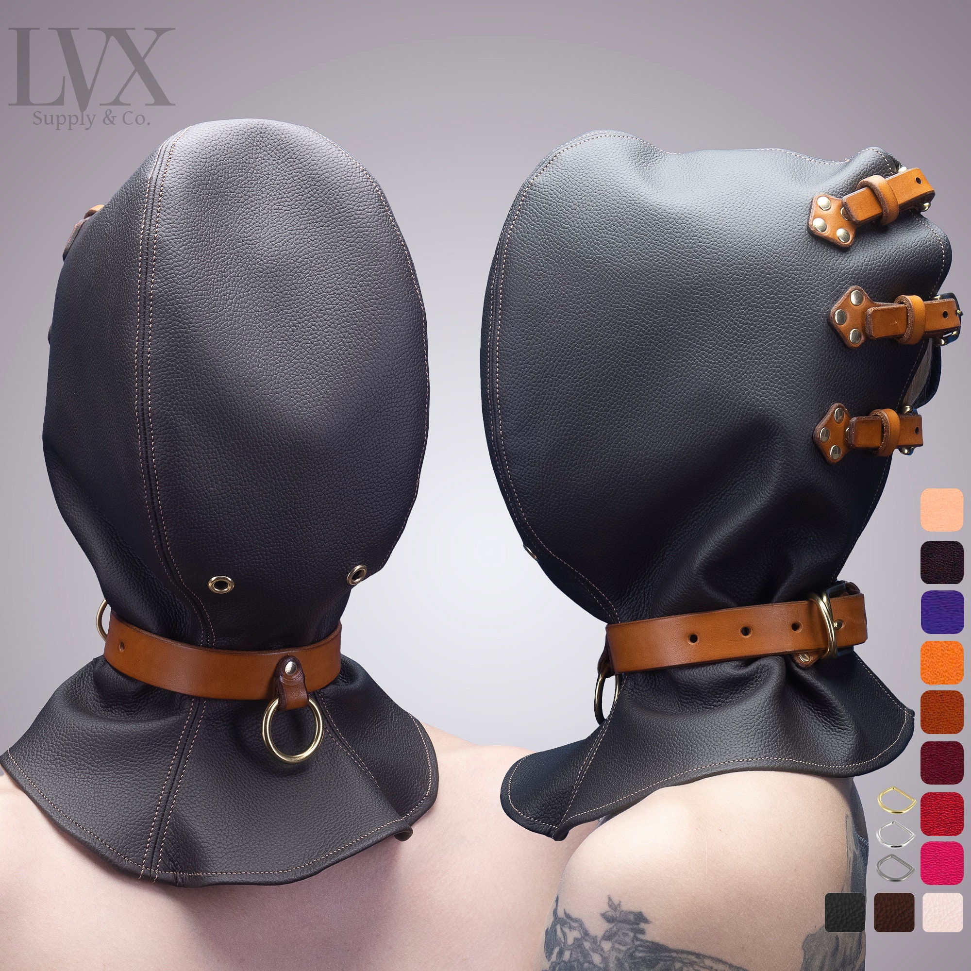 Engraved & Molded Leather Mask [Suede-Lined] - LVX Supply & Co