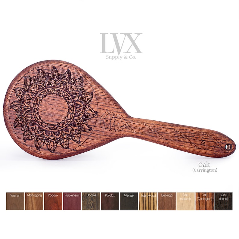 Sunflower Engraved BDSM Paddle OTK Wooden Spanking Paddle Bondage DDlG FemDom Submissive Slave Toys | Handmade Wooden Paddle by LVX Supply 