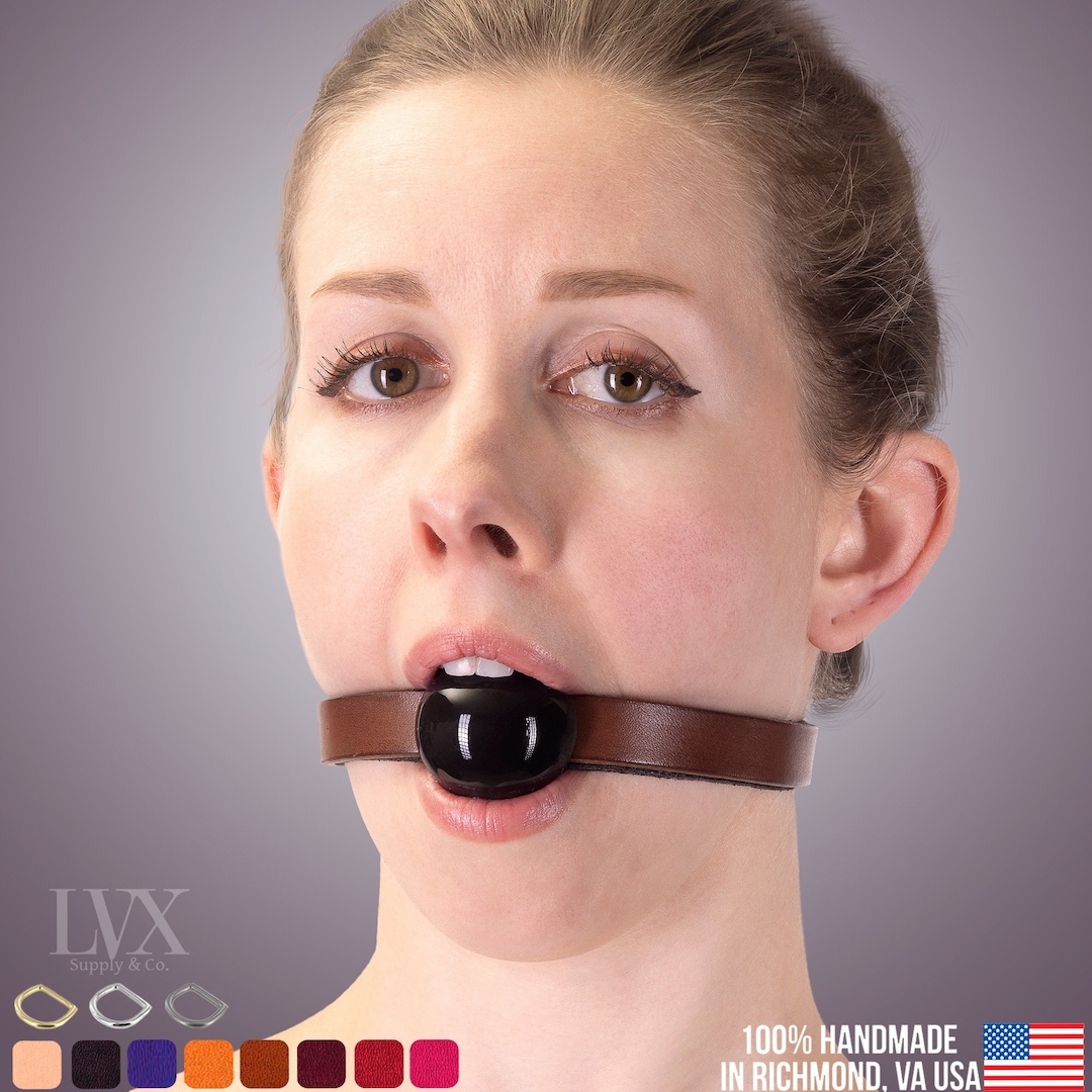 Quick Release Silicone Ball Gag BDSM Ball Gag Leather image picture