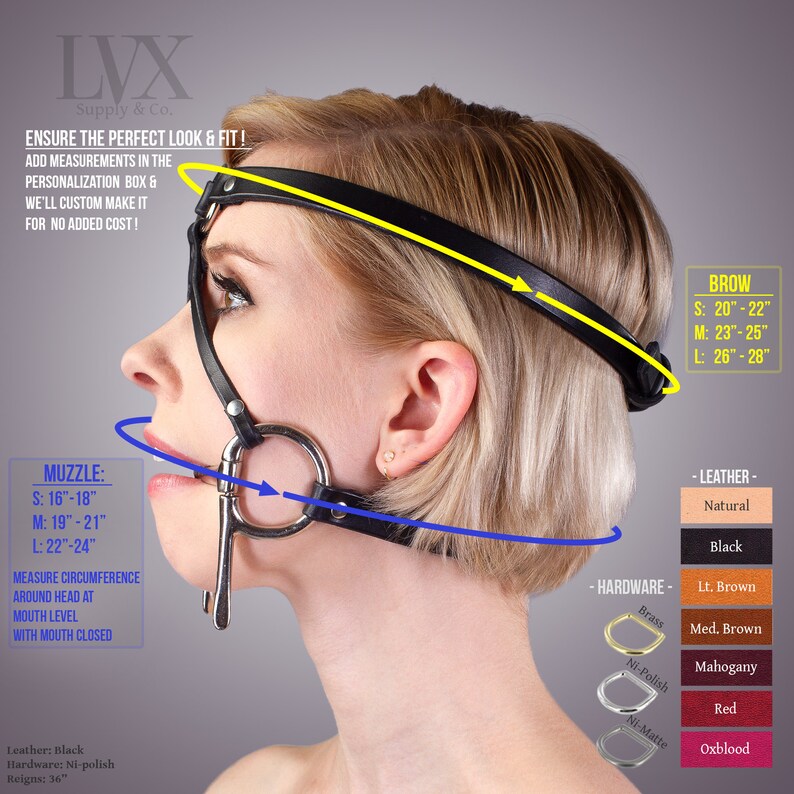 Bit Gag Bridle & Reins BDSM Leather Bondage Face Head Harness Etsy UK