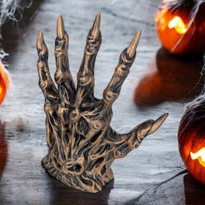 Skeleton Hand Bookend: Spooky Bookish Decor, 3D Printed