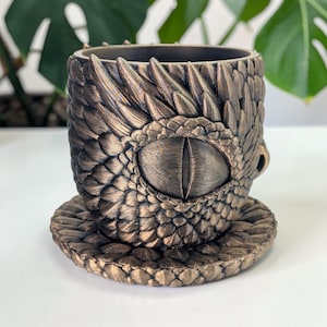 Draköga-växtkruka - Gråtande Wyvern - Gåva för fantasyälskare - Stor blomkruka