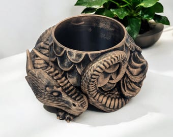 Vaso para Plantas em Formato de Dragão - Decoração Mitológica - Presente para Amantes de Fantasia