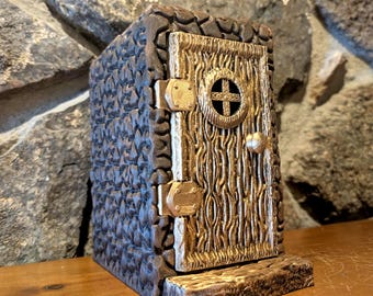 Fairy Door Book Nook: Hand-Painted Miniature Hidden Compartment Shelf Decor