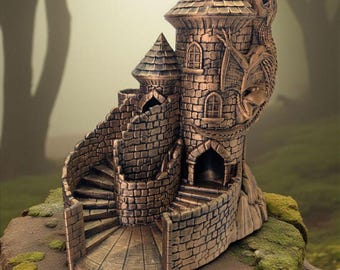 Castle Dragons Dice Tower Gift For Tabletop Gaming D&D Roleplay Fantasy Enthusiasts LARGE