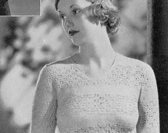 The Brixham - Knitted and Crocheted Blouse, 1933, PDF Pattern