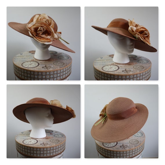 Original Vintage 1930s Garden, Beach Straw Hat