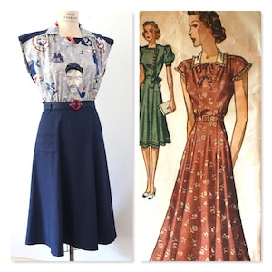 1930s/40s Style WWII Era Style Reproduction Dress