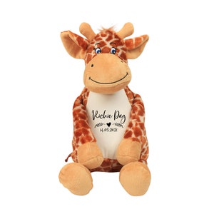 Personalised Giraffe Teddy | Various Teddy Options | Stuffed Teddies & Plushies | Baby Announcement l New Baby Teddy | Gifts for Newborn