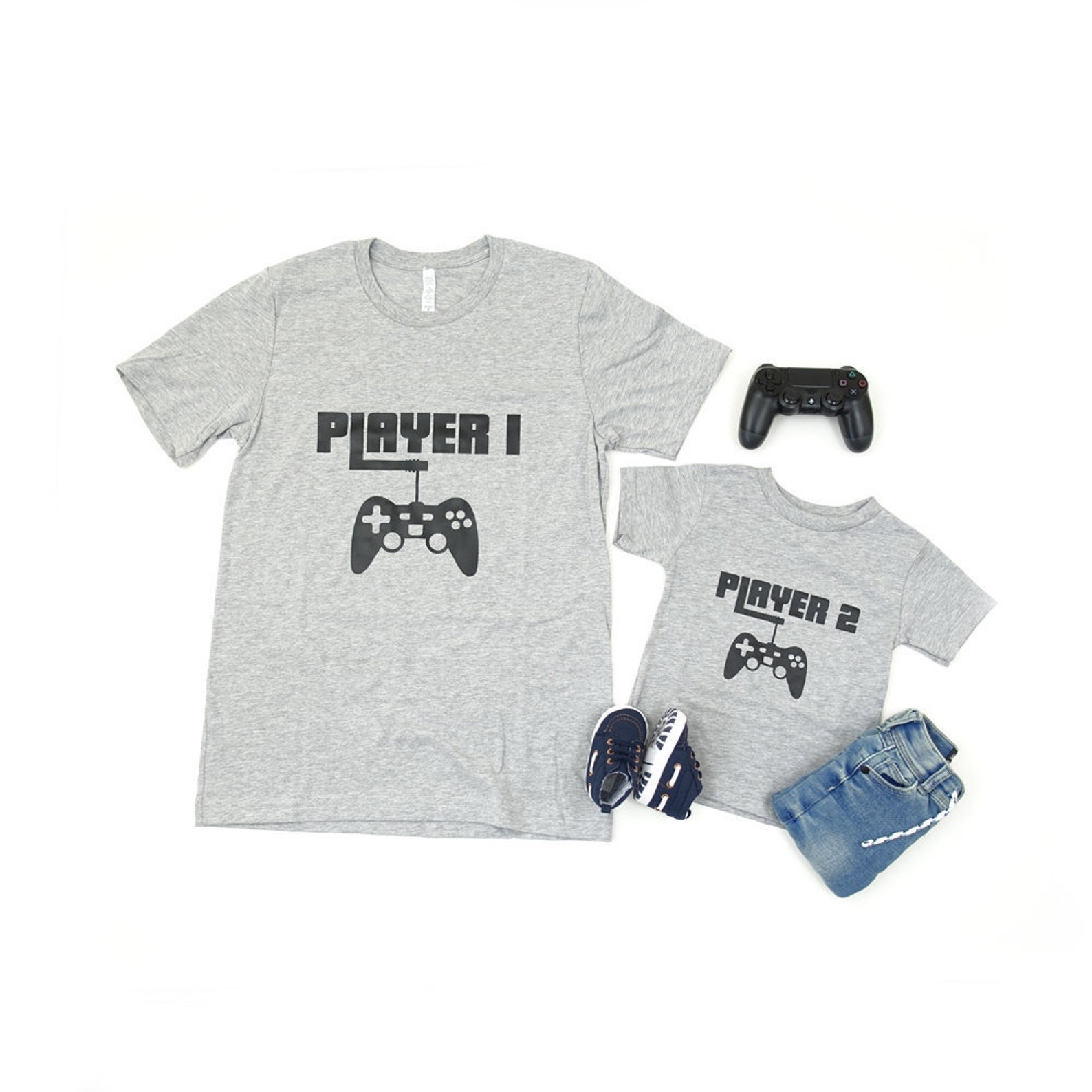 Player 1 2 Tshirt set Gaming Tshirts Mini Gamer Tshirt Gift | Etsy