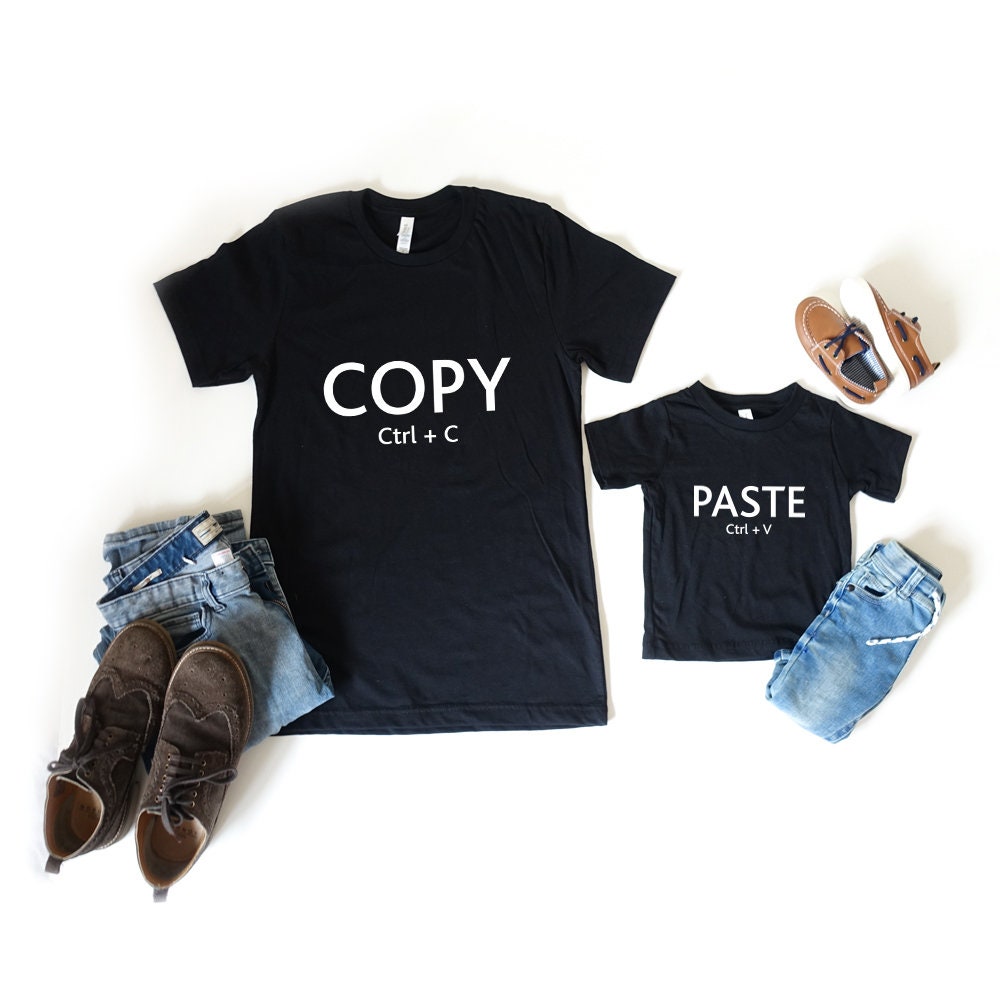 Image of Copy & Paste Matching Top Set - Unisex Shirt | S-2xl & Childs Or Bodysuit | 3M-12Yrs Fashionable Family Fathers Day