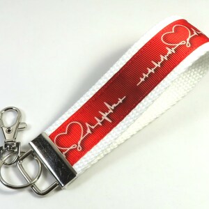 EKG Fabric Keyfobs, EKG Wristlets, Red Heart Wristlets, Red Heart ...