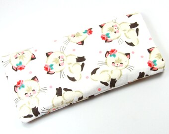 Caso de tela gato, caso de gafas de sol, gafas caso, gato diseño bolso, amantes de gatos regalo, bolso de diseño gatitos