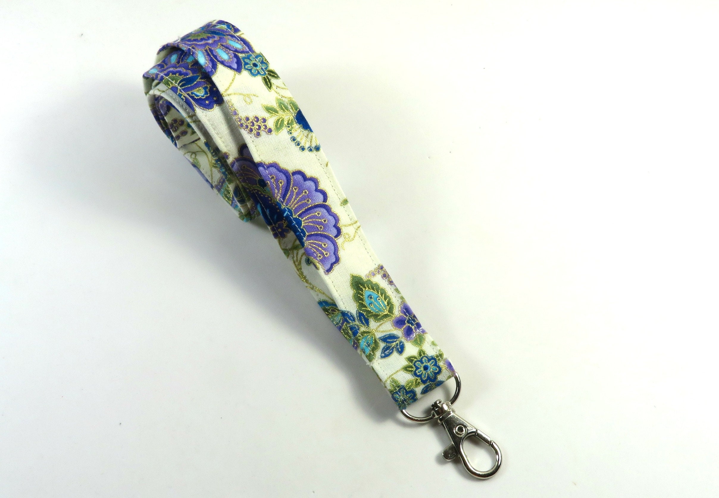 FLOWERS Fabric Lanyard, Purple Flower Badge Holder, Beautiful Flower Badge  Holder, Fabric Lanyard, Purple Flower Lanyard, Fabric Keychain -  UK