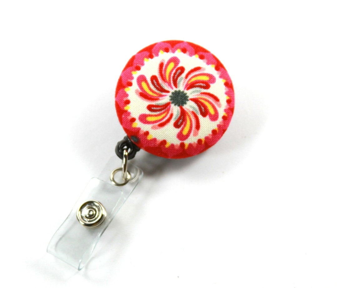 FLOWER Badge Reel, Windmill Badge Reel, Flower Badge, Button Badge, Retractable Badge Reel Etsy