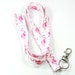 FLAMINGO Fabric Lanyard, Pink Flamingo Fabric Badge Holder, Bird Fabric ...