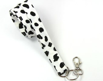 COW Patches Lanyard, Black and White Lanyard, Cow design Lanyard, Patches design lanyard