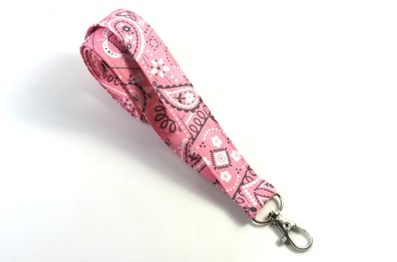 BANDANA Fabric Lanyard Pink Bandana Badge Holder Pink -  Australia