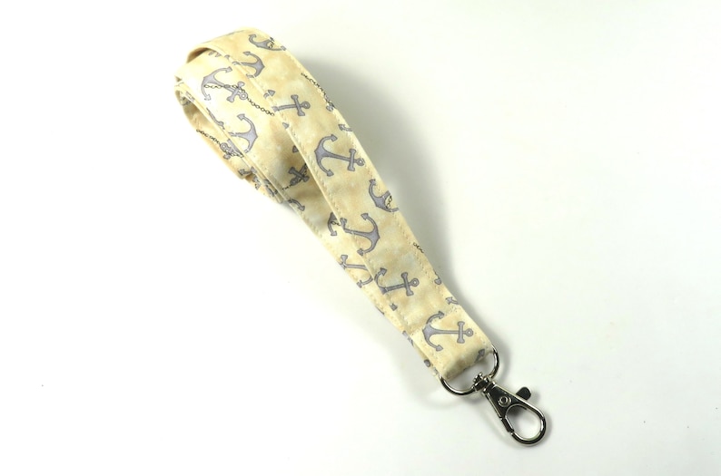 Anchor badge holder Fisherman lanyard ANCHOR fabric badge holder Fisherman badge holder Anchor lanyard