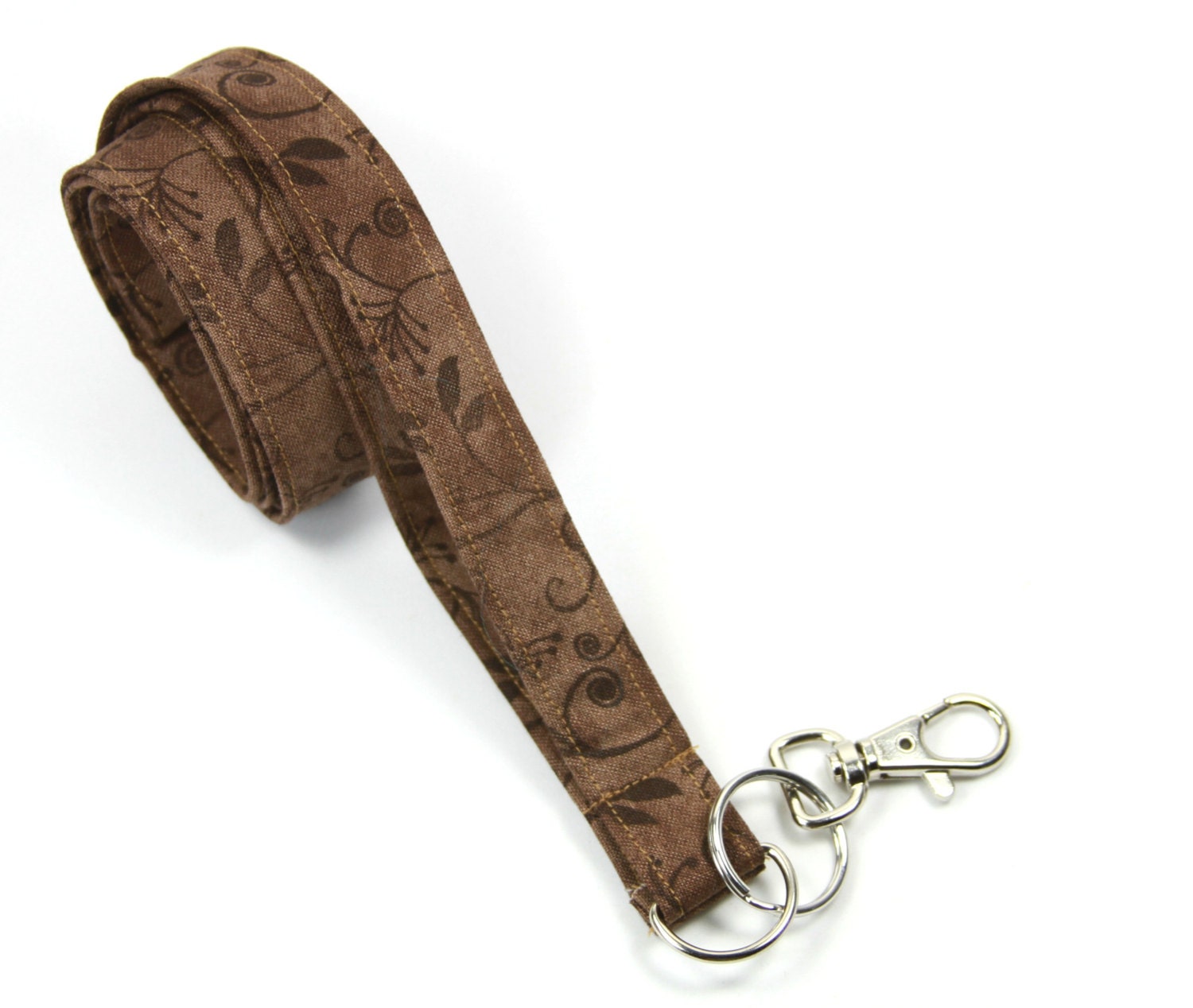 BROWN Fabric lanyard Brown badge holder Brown lanyard Etsy