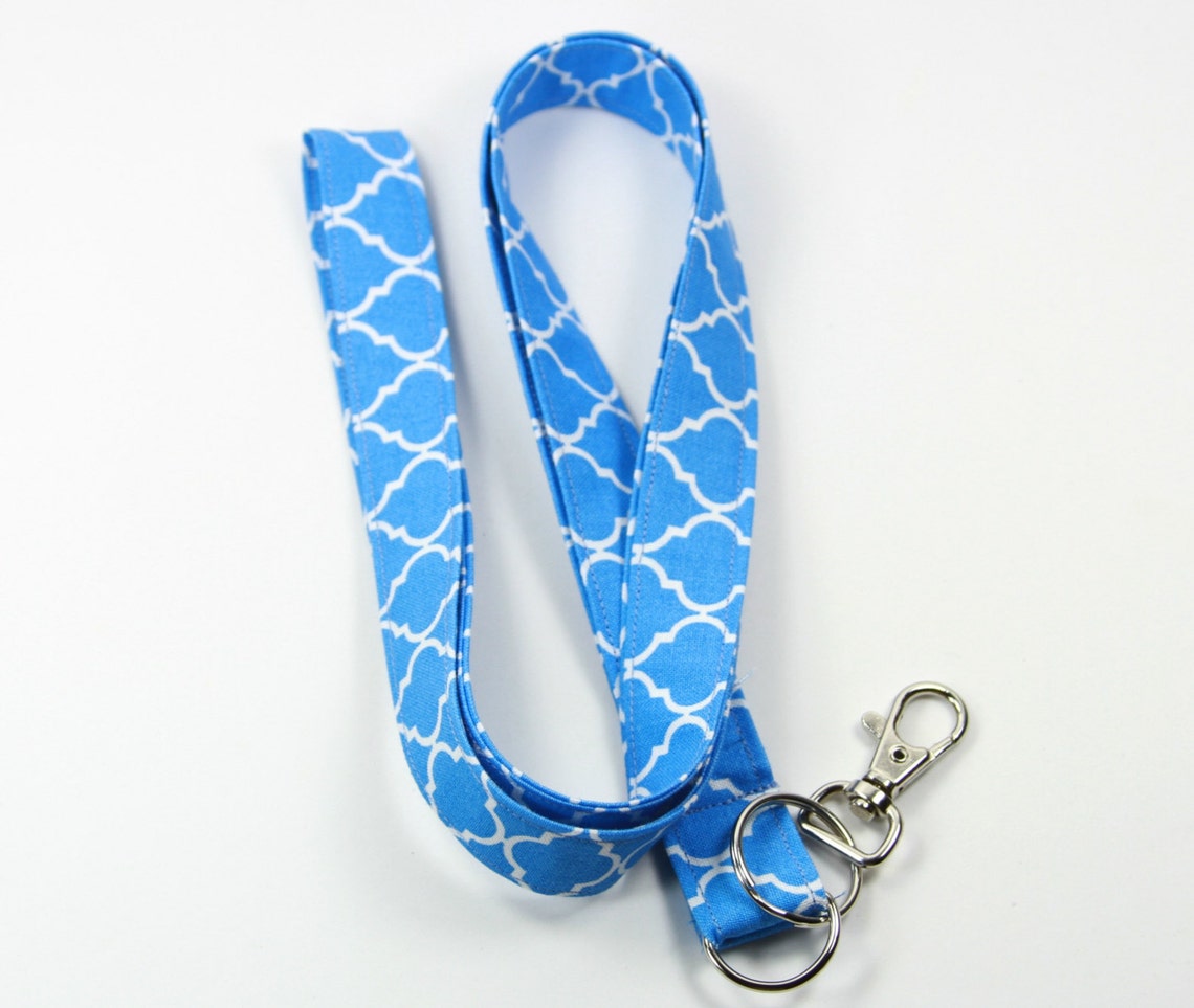BLUE Fabric Lanyard Fabric Badge Holder Blue Badge Holder Etsy