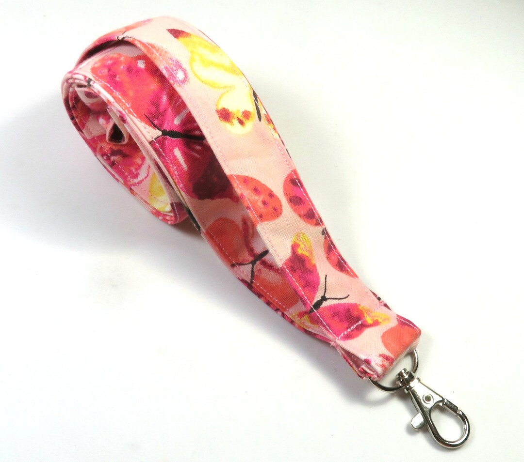 BUTTERFLY Badge Holder Orange Badge Holder Orange Pink Etsy