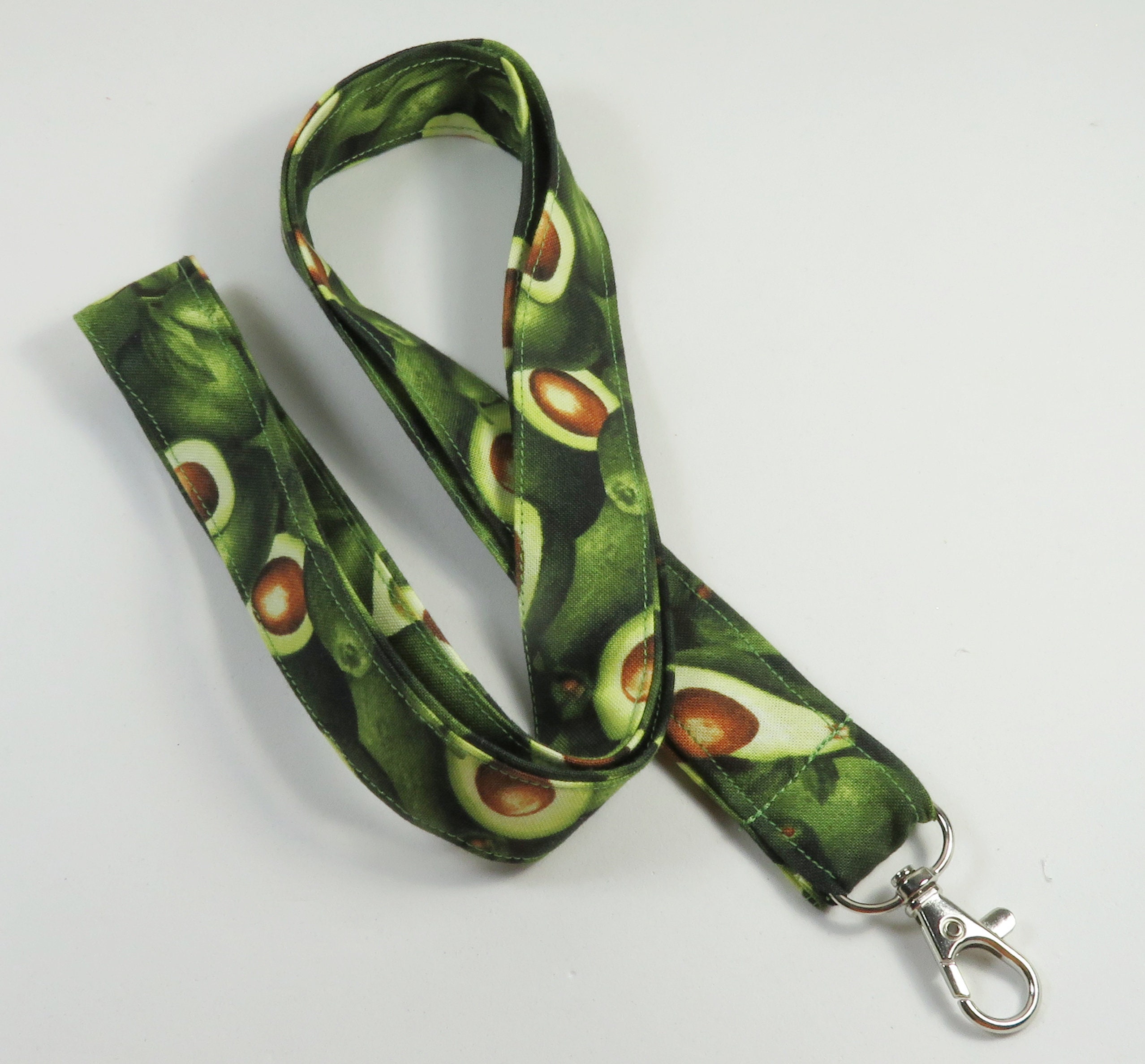 AVOCADA badge holder, avocado lanyard, fruit badge holder, green fruit lanyard, green ID card holder