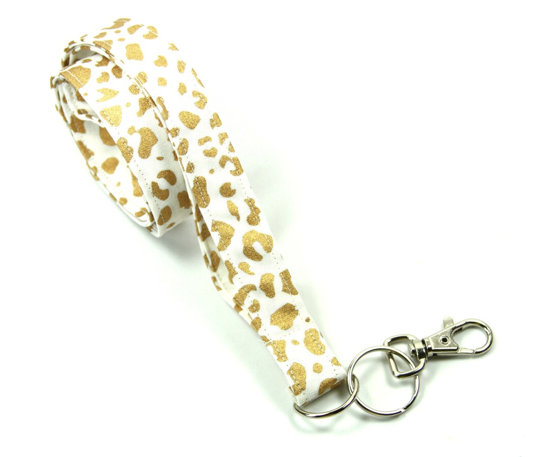 ANIMAL Print Lanyard Golden Animal Print Badge Holder Golden Etsy