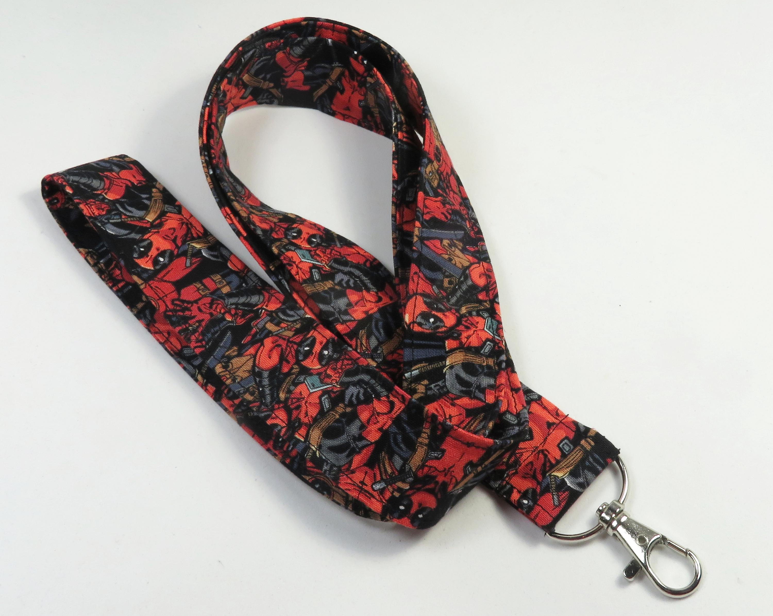thumbnail image 2 of Bioworld Marvel Deadpool Merc Lanyard – Officially Licensed, With ID Holder & Charm, Unisex, Multi-Color 2 of 2