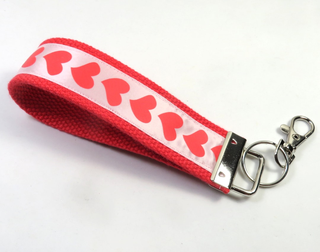 Febs Keychain HEARTS Keyfob, Hearts Key Chain, Red Heart Keychains, Valentine Key ...