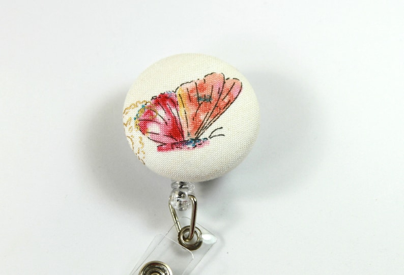 Butterfly badge holder BUTTERFLY fabric badge reel Button reel Butterfly lanyard