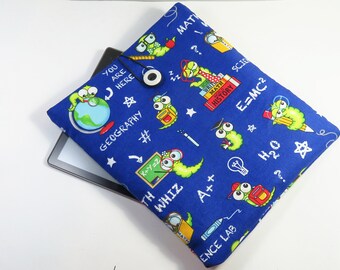 SCIENCE fabric bags, E-reader bags, E-reader sleeve, E-reader cover, Book cover, Book sleeve cute teachers gift