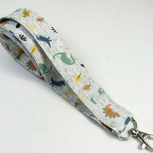DINOSAUR stof lanyard, stoffen badge houder, schattige dinosaur badge houder, stof kaarthouder