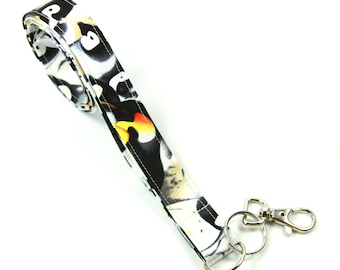 PENGUINS Fabric lanyard, Penguins badge holder, animals lanyard, Bird Badge Holder, Penguin Lanyard, Penguin badge holder