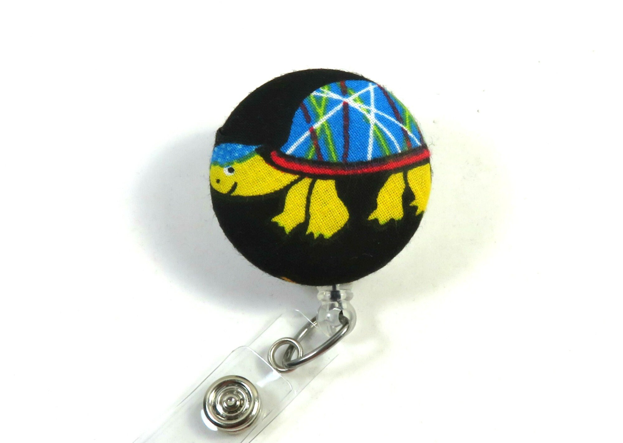TURTLE Fabric badge reel, retractable badge reel, Bouffant badge holder, Nurse badge reel, stretchy badge reel, Turtle badge holder