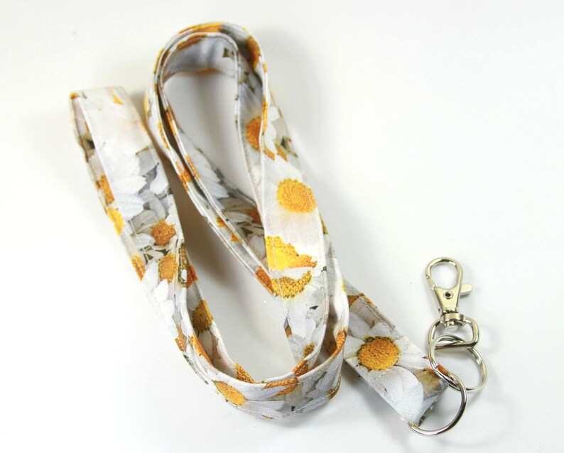 DAISY Fabric Lanyard Daisy Badge Holder Floral Badge Holder Etsy