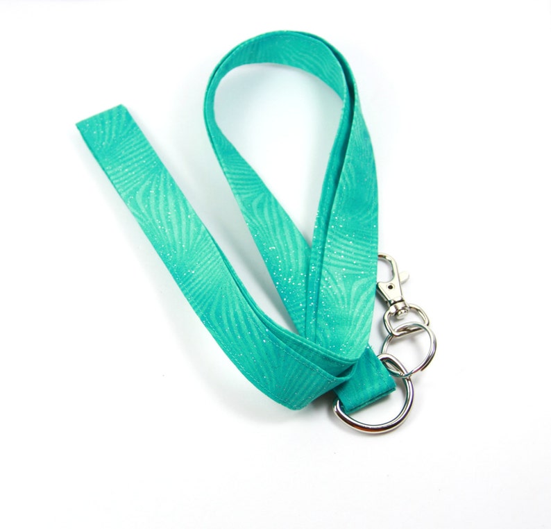 TEAL Fabric Lanyard Fabric Badge Holder Teal Fabric Lanyard Etsy