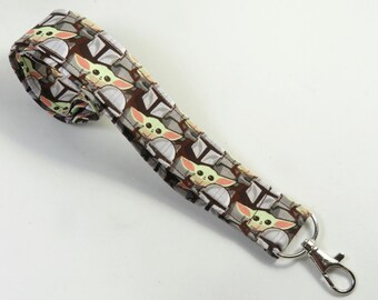 ALIEN Stoff Lanyard, schöner süßer grüner Alien Ausweishalter, Stoff Schlüsselanhänger