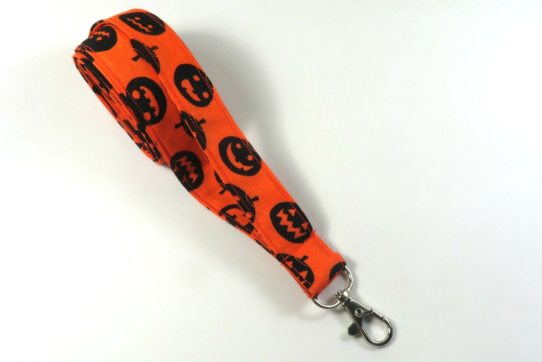 PUMPKIN Badge Holder Pumpkin Lanyard Orange Badge Holder Etsy