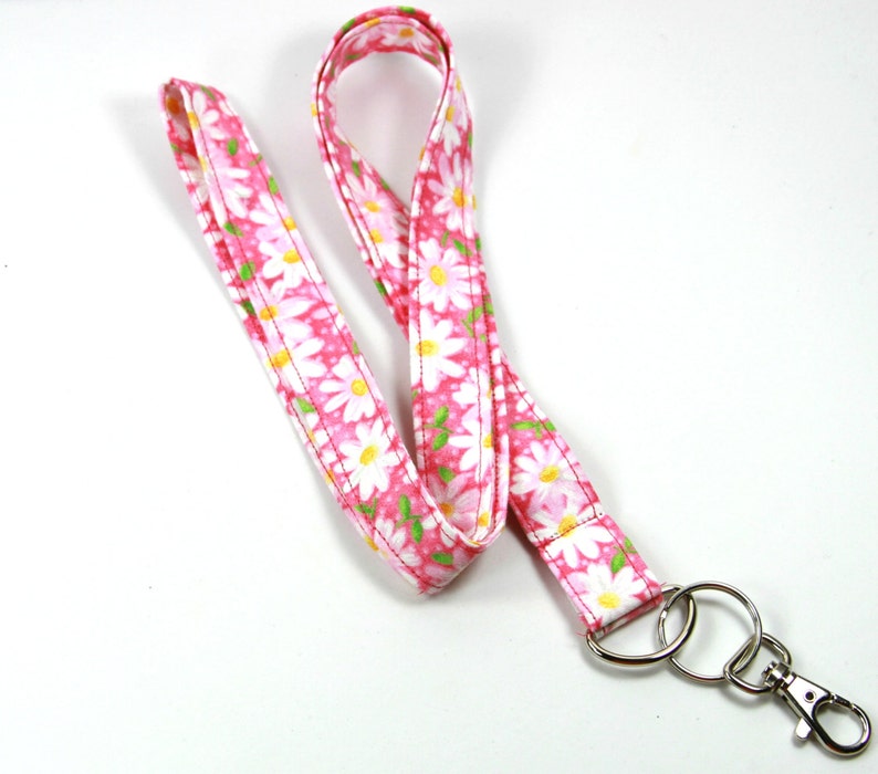 SPRING FLOWERS Fabric Lanyard Fabric Lanyard Flower Fabric Etsy