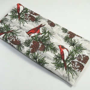 CARDINAL fabric bags, sunglasses case, eyeglasses case, fabric bags, snap button bags, red cardinal design bag, bird design bag