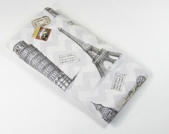 PARIS fabric sunglasses case, Eyeglasses case, Paris lovers gift, Travel design bag, Snap button case