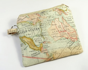 MAP fabric bags, coin purse, zipper bags, travel map design bags