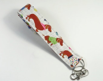 DACHSHUND fabric lanyard, dachshund design lanyard, cute dog badge holder, beautiful dog lanyard