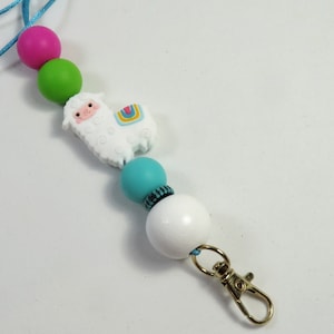 LAMA Abzeichenhalter, Weißer Alpaka Abzeichenhalter, Alpaka Lanyard, weißer Abzeichenhalter
