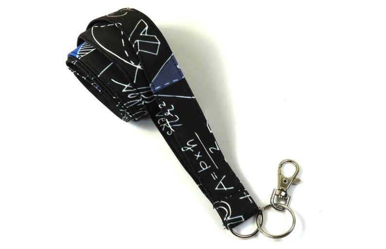 Math teachers badge Black math lanyard Math lanyard Geometry fabric badge holder Fabric badge holder MATH fabric badge Fabric lanyard