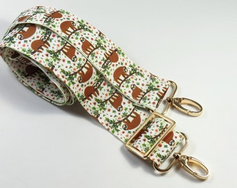 SLOTH Body strap, Crossbody bag straps, Purses crossbody strap, Sloth shoulder straps, Guitar straps